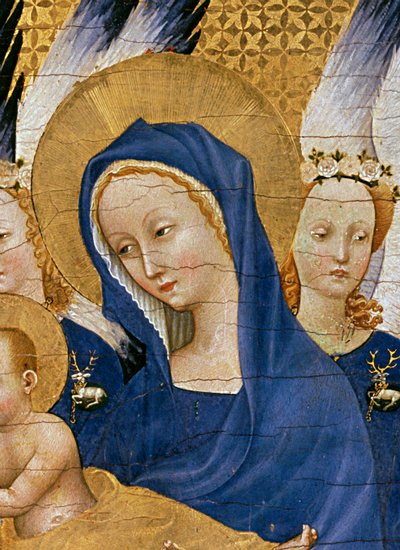 Jungfrau und Kind, ca. 1395-99 (Detail) von Master of the Wilton Diptych